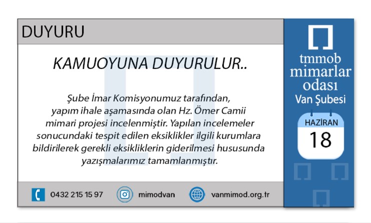 Kamuoyuna Duyurulur…