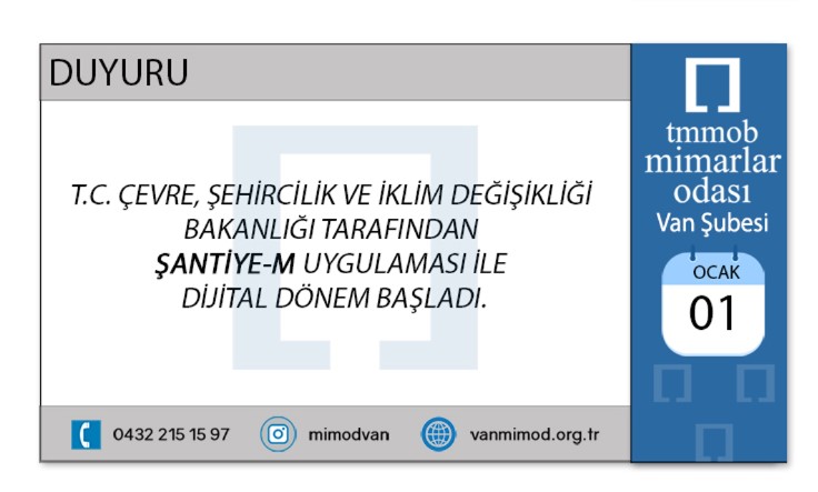 Şantiye-M Uygulaması Hakkında Duyuru